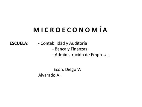 Conceptos B Sicos De Microeconom A Ppt