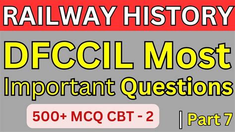 Dfccil Cbt Railways History Question Mcq Part