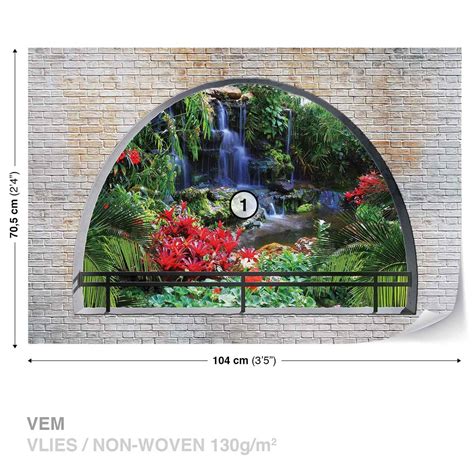 Waterfall Lake Arch View Fotobehang Behang Bestel Nu Op Europosters Nl