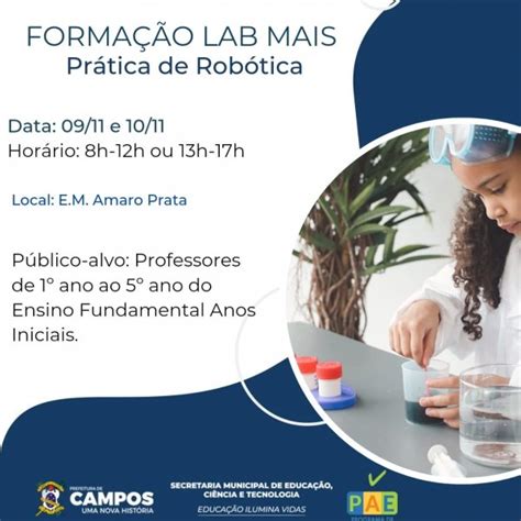 Formação Lab Mais Prática de Robótica E M Amaro Prata SIPAE