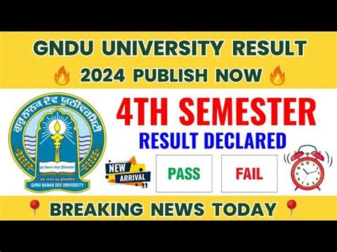 Gndu University Result 2024 Publish Now Breaking News4th Semester