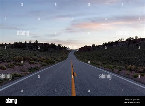 Scenic Highway In The Mountain Landscape Sunset Sky State Route 120