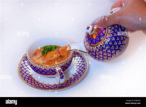 Thai Food Tom Yum Kung Thai Food Style Seafood Hot Pot Traditional Thai Style Food Stock Photo