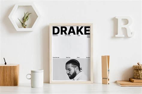 Drake Wall Art Poster Drake Cover Art Hypebeast Drake Rapper Poster ...