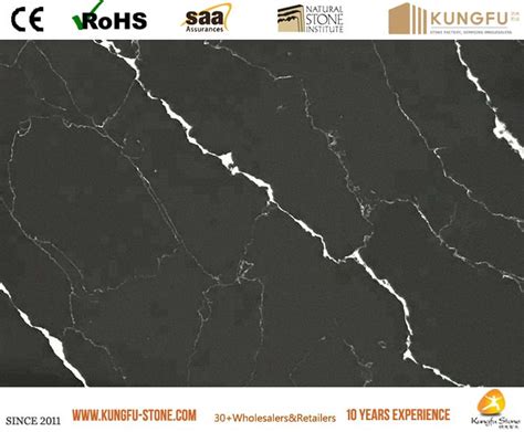 KKQ-C03 CALACATTA Quartz With Black Veins For Kitchen Countertops