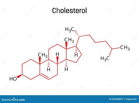 Cholesterol Structural Formula Of Molecular Structure Stock