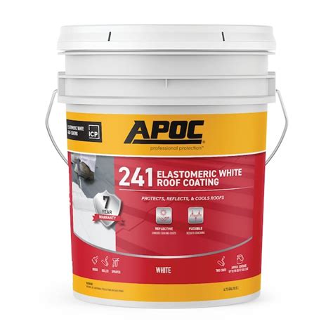 Apoc 241 4 75 Gallon White Elastomeric Reflective Roof Coating 7 Year Limited Warranty In The