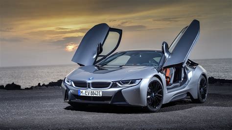 Download Supercar Silver Car Car BMW Vehicle BMW I8 4k Ultra HD Wallpaper