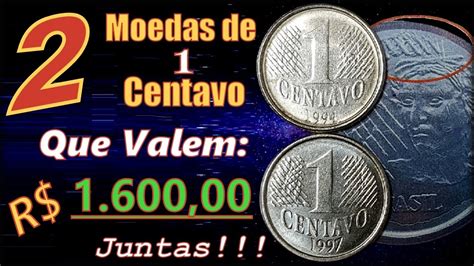 Moedas Rara Centavo E De R Juntas Cunho