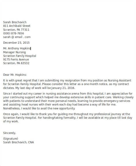 Resignation Letter Format Nursing Sample Resignation Letter