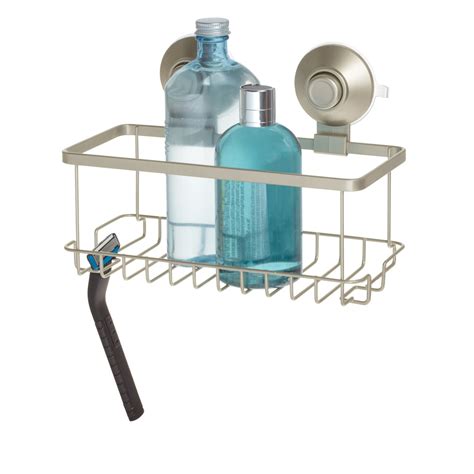 Idesign Everett Metal Push Lock Suction Shower Shelf Caddy Organizer