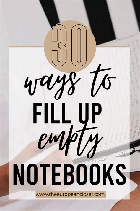 Ways To Fill Up Empty Notebooks The European Closet