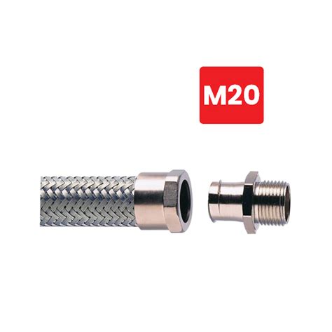 Adaptaflex Flexible Conduit M20 Brass Nickel Plated Male