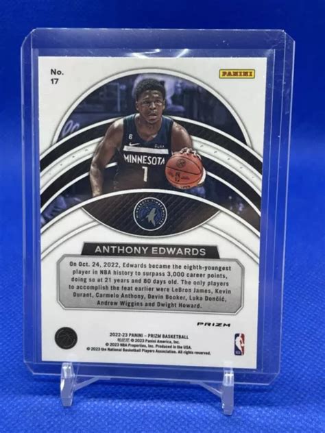 2022 23 PANINI PRIZM Argent Prizm Dominance 17 Anthony Edwards Loups