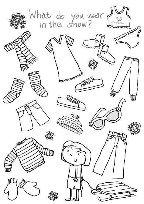 14 Best Images Of Clothes For Children Worksheets Winter Clothes