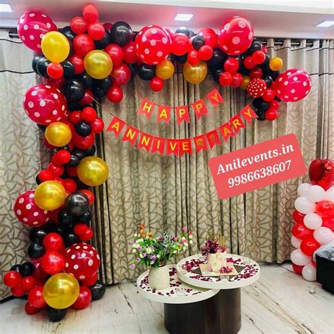 Anniversary Balloon Decoration Services At Home Anil Events Bangalore