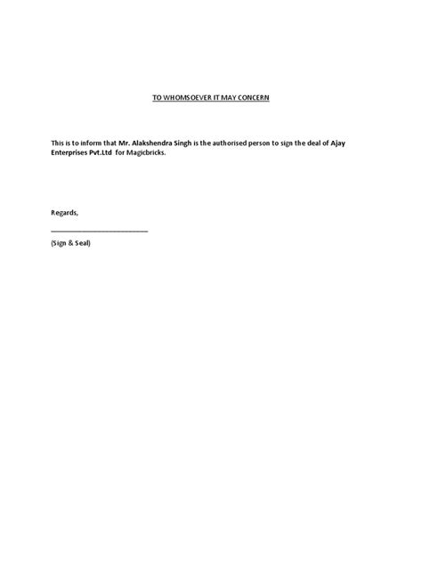 Authorised Signatory Letter Eros Pdf