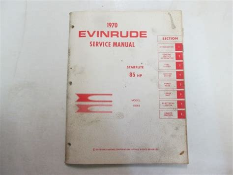 1970 Evinrude 85 Hp Starflite Service Repair Manual S Gem