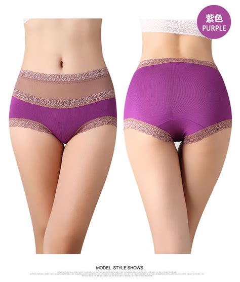 Plus Size Panty Sexy High Waist Briefs Bamboo Fibre Womens Underwear