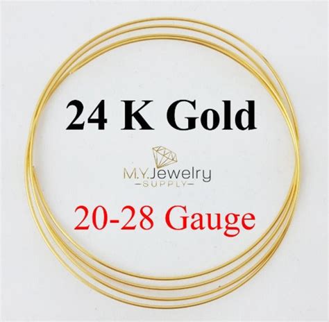 24k Solid Yellow Gold Wire 1 4 Hard Round 20 22 24 26 28 Gauge 99 9 Pure Gold Etsy