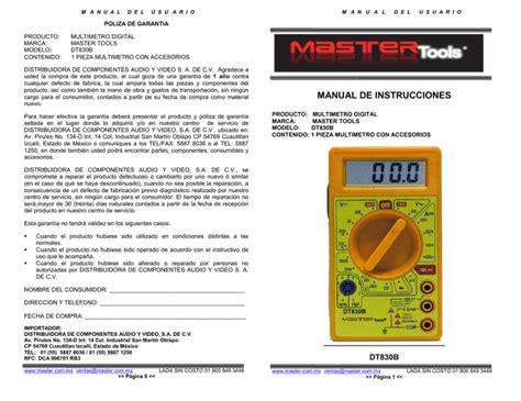 Poliza De Garantia Master Electr Nicos