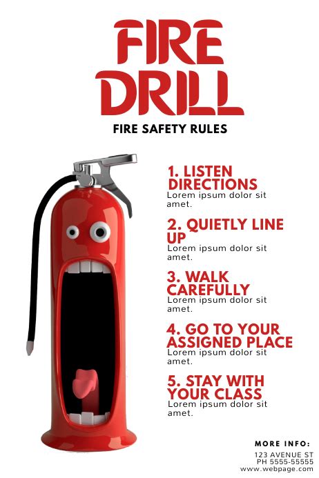 Fire Drill Safety Flyer Template Postermywall