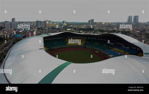 Bekasi Indonesia March Aerial View The Largest Stadium Of