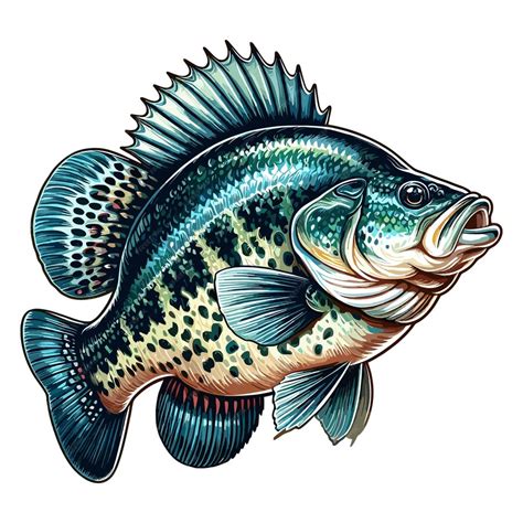 Premium Vector Cute Crappie Fish Vector Cartoon Illustration