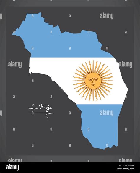 La Rioja Map Of Argentina With Argentinian National Flag Illustration