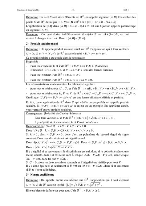 Solution Fonctions Numeriques De Deux Variables Studypool