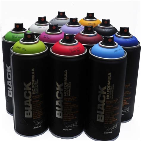 Amazon Montana BLACK Set De 12 Unidades Pintura En Aerosol