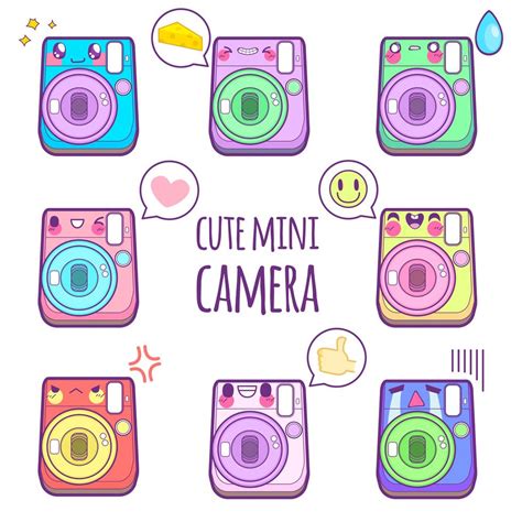 cute camera sticker emoticon 465274 Vector Art at Vecteezy