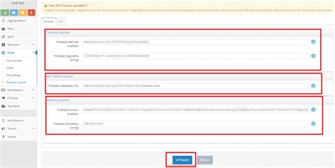 Chat Mesajlaşma Modülü Firebase Ayarlarının Yapılandırılması