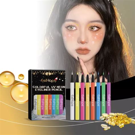 Ensemble Eye Liner Uv Halloween Color Avec 8 Teintes S Chage Rapide