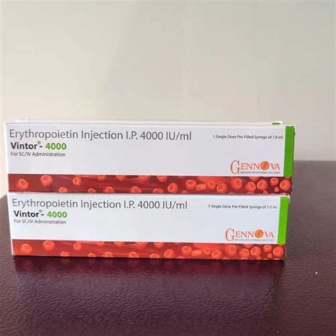 4000 IU Vintor Erythropoietin Injection Prescription At 320 Box In