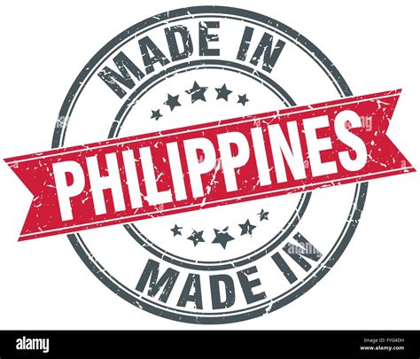 Made In Philippines Red Round Vintage Stamp Stock Vector Image Art