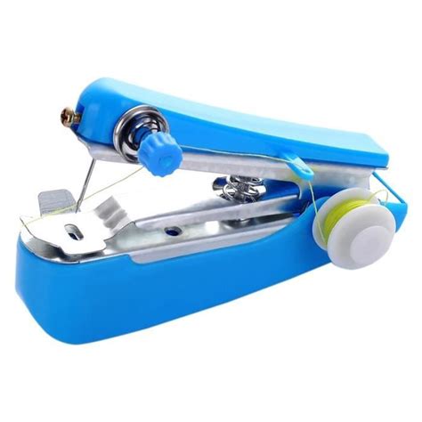 Bleu Mini Machine Coudre Manuelle Portable Pour D Butants Outils