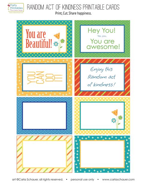 Random Acts Of Kindness Printable Tags - Printable Word Searches