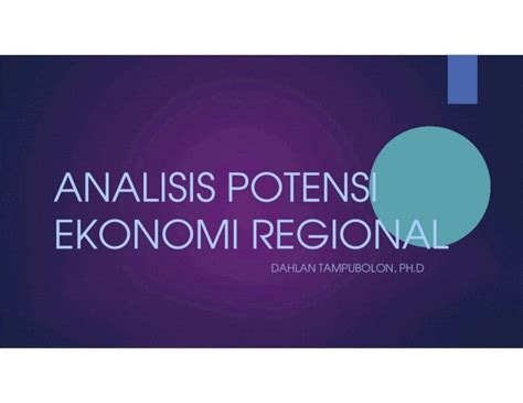 Pdf Analisis Potensi Ekonomi Regional Dokumen Tips