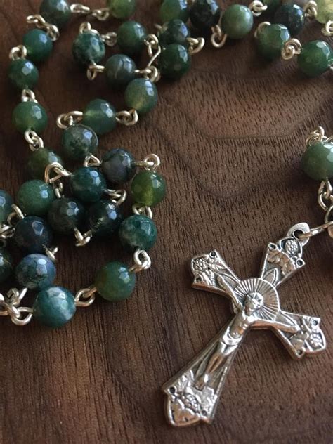 Catholic Rosary St Jude Indian Agate Natural Stone Beads Etsy Artofit