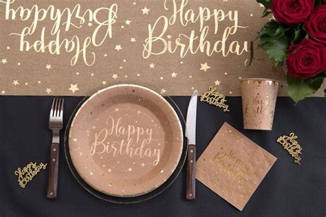 Platos Happy Birthday Kraft Dorado Cart N Cm Unidades Por