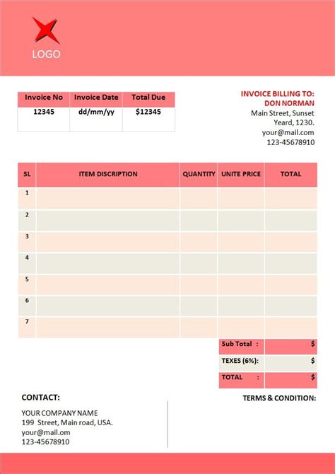 Invoice Templates For Microsoft Word — excelxo.com