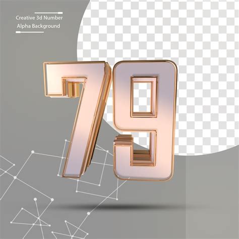 Premium Psd Clean Gold 3d Number 79