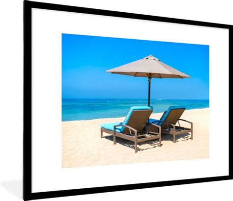 Fotolijst Incl Poster Strandstoel Parasol Zomer Zee X Cm