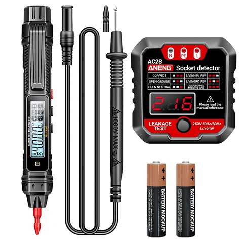 ANENG Pen Type Digital Multimeter With Outlet Tester Receptacle