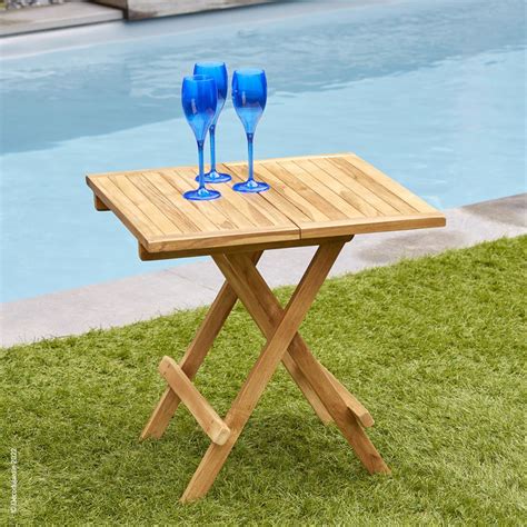 Mini Table Pliante de Jardin Carrée Teck Déco du Jardin à Reims