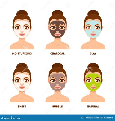 Face mask skin care set stock vector. Illustration of design - 117097675