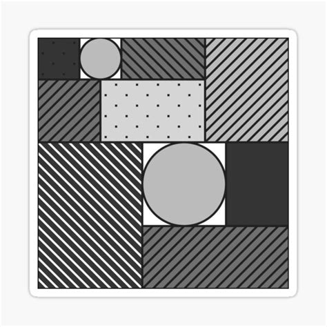 Neo Memphis Monochromatic Design Sticker By Myuzique Redbubble