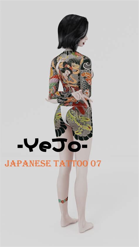 Japanese Tattoo Yejoslais In Sims Tattoos Sims Mods