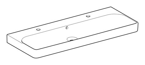 Geberit Smyle Square Waschtisch mit 2 Hahnlöchern links und rechts mit